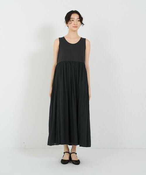 conges payes ADIEU TRISTESSE（コンジェ ペイエ アデュートリステス）の「2重布帛ノースリーブワンピース（ワンピース・レディース・アイボリー/ブルーグレー/ブラック/ライトグレー・FREE）」の15枚目の写真