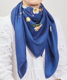 SHIZUTA | SZT: シルク100% SILK100% 110cm×110cm フラワープリント 超大判スカーフ(バンダナ/スカーフ)