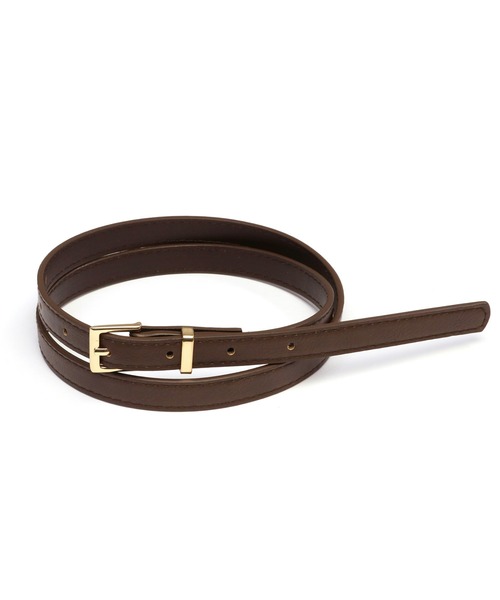TOKYO SHIRTS（トウキョウシャツ）の「角バックル細ベルト（ベルト・レディース・ブラック/アイボリー/ブラウン/ダークブラウン・FREE）」の4枚目の写真