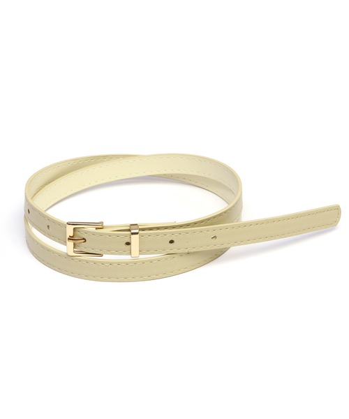 TOKYO SHIRTS（トウキョウシャツ）の「角バックル細ベルト（ベルト・レディース・ブラック/アイボリー/ブラウン/ダークブラウン・FREE）」の2枚目の写真