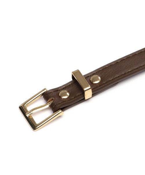 TOKYO SHIRTS（トウキョウシャツ）の「角バックル細ベルト（ベルト・レディース・ブラック/アイボリー/ブラウン/ダークブラウン・FREE）」の7枚目の写真
