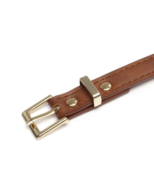 TOKYO SHIRTS（トウキョウシャツ）の「角バックル細ベルト（ベルト・レディース・ブラック/アイボリー/ブラウン/ダークブラウン・FREE）」の8枚目の写真