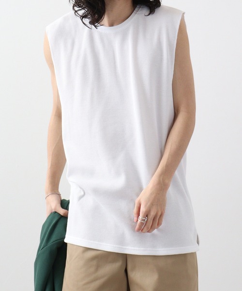 SUGGESTION（サジェッション）の「SUGGESTION ワッフルノースリーブタンクトップ（タンクトップ・メンズ・ブラック/ブラック系その他2/ブラック系その他/ホワイト系その他2/ホワイト系その他/ホワイト・L/M）」の4枚目の写真