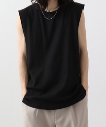 SUGGESTION ワッフルノースリーブタンクトップ