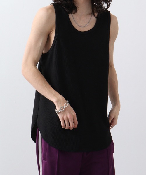 SUGGESTION（サジェッション）の「SUGGESTION ワッフルノースリーブタンクトップ（タンクトップ・メンズ・ブラック/ブラック系その他2/ブラック系その他/ホワイト系その他2/ホワイト系その他/ホワイト・L/M）」の5枚目の写真