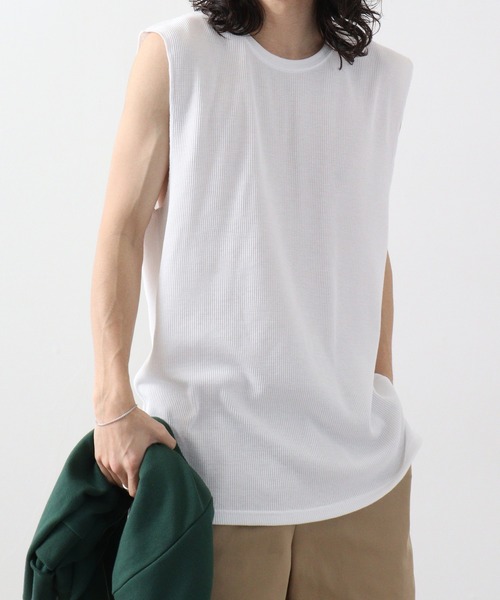 SUGGESTION（サジェッション）の「SUGGESTION ワッフルノースリーブタンクトップ（タンクトップ・メンズ・ブラック/ブラック系その他2/ブラック系その他/ホワイト系その他2/ホワイト系その他/ホワイト・L/M）」の14枚目の写真