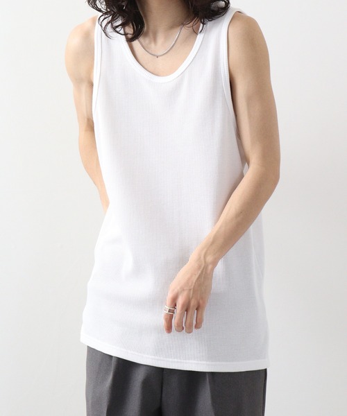 SUGGESTION（サジェッション）の「SUGGESTION ワッフルノースリーブタンクトップ（タンクトップ・メンズ・ブラック/ブラック系その他2/ブラック系その他/ホワイト系その他2/ホワイト系その他/ホワイト・L/M）」の9枚目の写真