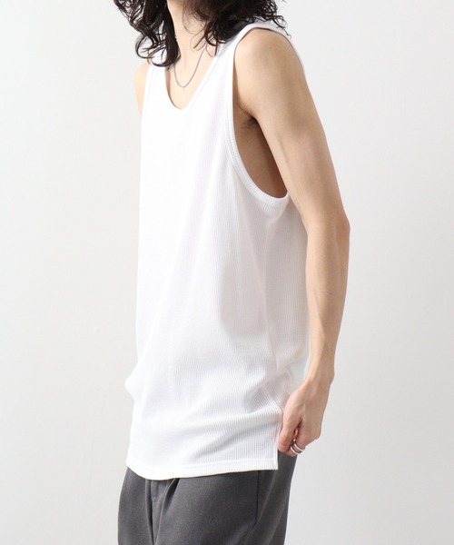 SUGGESTION（サジェッション）の「SUGGESTION ワッフルノースリーブタンクトップ（タンクトップ・メンズ・ブラック/ブラック系その他2/ブラック系その他/ホワイト系その他2/ホワイト系その他/ホワイト・L/M）」の10枚目の写真