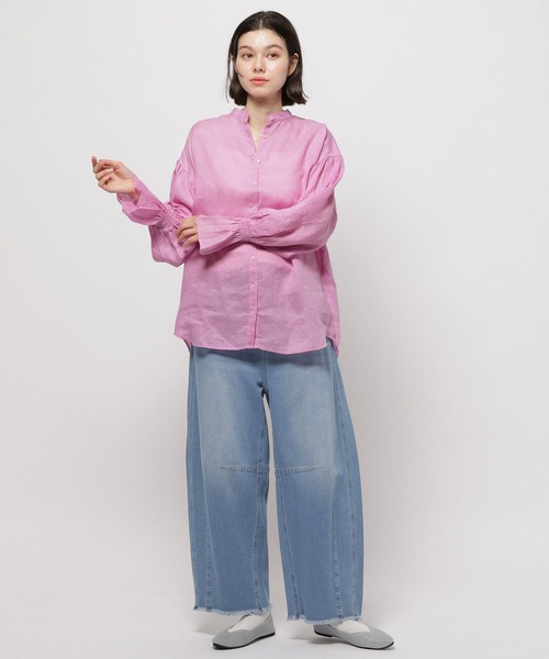 niko and...（ニコアンド）の「FINEリネンキャンディスリーブブラウス（シャツ/ブラウス・レディース・ブルー/アイボリー/ライトブルー/ピンク/イエロー・MEDIUM/LARGE）」の7枚目の写真