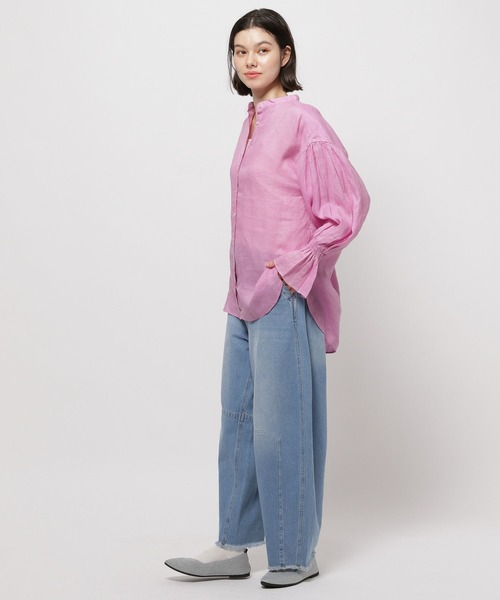 niko and...（ニコアンド）の「FINEリネンキャンディスリーブブラウス（シャツ/ブラウス・レディース・ブルー/アイボリー/ライトブルー/ピンク/イエロー・MEDIUM/LARGE）」の8枚目の写真