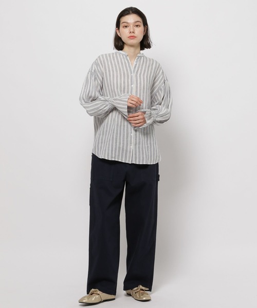 niko and...（ニコアンド）の「FINEリネンキャンディスリーブブラウス（シャツ/ブラウス・レディース・ブルー/アイボリー/ライトブルー/ピンク/イエロー・MEDIUM/LARGE）」の9枚目の写真