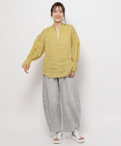 niko and...（ニコアンド）の「FINEリネンキャンディスリーブブラウス（シャツ/ブラウス・レディース・ブルー/アイボリー/ライトブルー/ピンク/イエロー・MEDIUM/LARGE）」の11枚目の写真