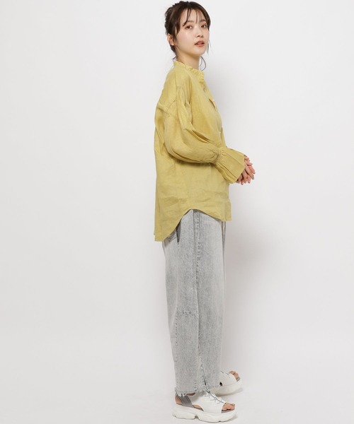 niko and...（ニコアンド）の「FINEリネンキャンディスリーブブラウス（シャツ/ブラウス・レディース・ブルー/アイボリー/ライトブルー/ピンク/イエロー・MEDIUM/LARGE）」の12枚目の写真