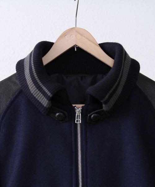 coen(コーエン)の「メルトンレザーロングスタジャン(スタジャン・メンズ・ネイビー/ダークブラウン・LARGE/X-LARGE/MEDIUM/SMALL)」の3枚目の写真