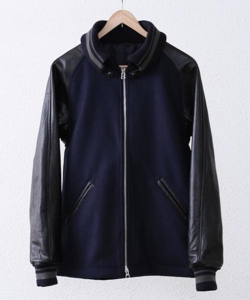 coen(コーエン)の「メルトンレザーロングスタジャン(スタジャン・メンズ・ネイビー/ダークブラウン・LARGE/X-LARGE/MEDIUM/SMALL)」の5枚目の写真