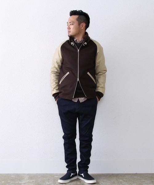 coen(コーエン)の「メルトンレザーロングスタジャン(スタジャン・メンズ・ネイビー/ダークブラウン・LARGE/X-LARGE/MEDIUM/SMALL)」の16枚目の写真