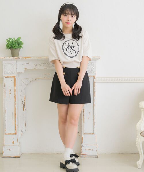 ems excite(エムズエキサイト)の「ランタンスリーブ刺繍トレーナー(Tシャツ/カットソー・レディース・ブルー/ナチュラル/イエロー・FREE)」の8枚目の写真