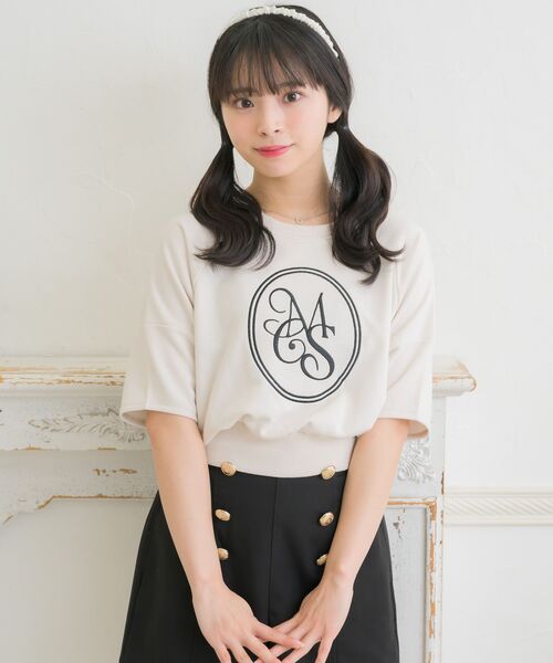 ems excite(エムズエキサイト)の「ランタンスリーブ刺繍トレーナー(Tシャツ/カットソー・レディース・ブルー/ナチュラル/イエロー・FREE)」の4枚目の写真