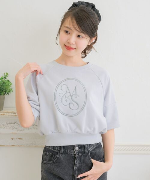 ems excite(エムズエキサイト)の「ランタンスリーブ刺繍トレーナー(Tシャツ/カットソー・レディース・ブルー/ナチュラル/イエロー・FREE)」の20枚目の写真