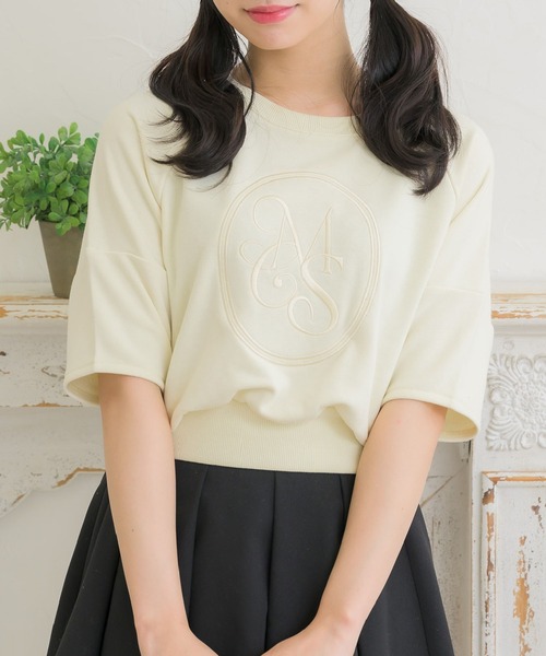 ems excite(エムズエキサイト)の「ランタンスリーブ刺繍トレーナー(Tシャツ/カットソー・レディース・ブルー/ナチュラル/イエロー・FREE)」の2枚目の写真