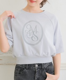 ランタンスリーブ刺繍トレーナー