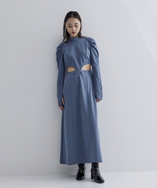 JOHN LAWRENCE SULLIVAN（ジョンローレンスサリバン）の「【JOHN LAWRENCE SULLIVAN/ジョンローレンスサリバン】別注 GATHERD SLEEVE HI-NECK DRESS/ギャザースリーブハイネックワンピース（ワンピース・レディース・ブラック/ブルー・MEDIUM/SMALL）」の20枚目の写真