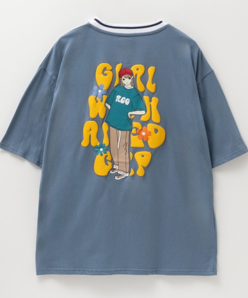 チヒロ　プリントTシャツ GLOBAL WORK tシャツ ヘビロッTEEフリルプリント半袖/325970