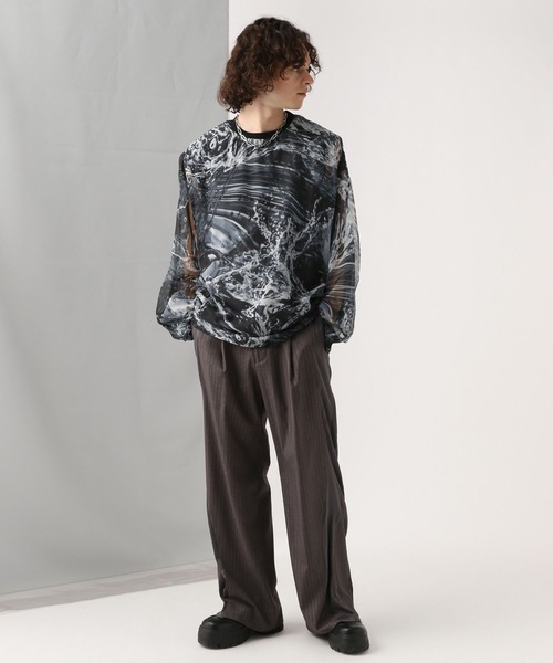 HARE（ハレ）の「PANORAMA-WATERシアープルオーバー(HARE)（Tシャツ/カットソー・メンズ・ブルー/ブラック・FREE）」の3枚目の写真