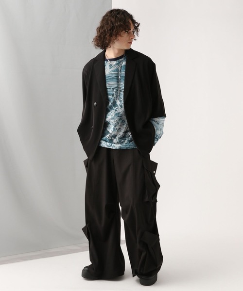 HARE（ハレ）の「PANORAMA-WATERシアープルオーバー(HARE)（Tシャツ/カットソー・メンズ・ブルー/ブラック・FREE）」の5枚目の写真