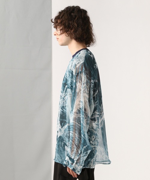 HARE（ハレ）の「PANORAMA-WATERシアープルオーバー(HARE)（Tシャツ/カットソー・メンズ・ブルー/ブラック・FREE）」の8枚目の写真