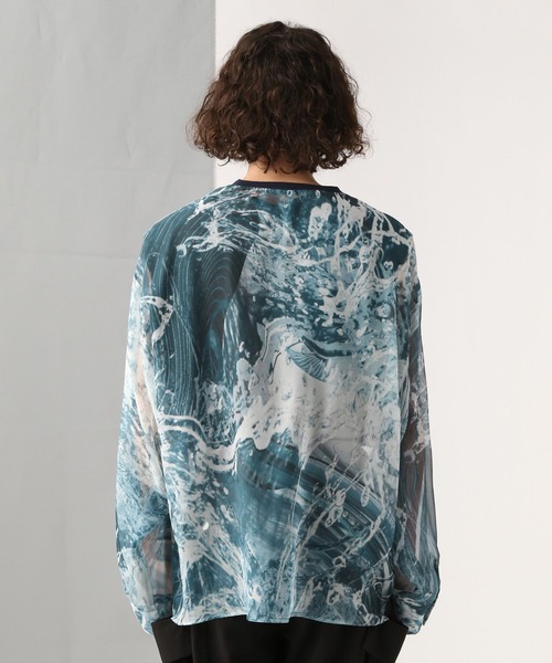 HARE（ハレ）の「PANORAMA-WATERシアープルオーバー(HARE)（Tシャツ/カットソー・メンズ・ブルー/ブラック・FREE）」の9枚目の写真