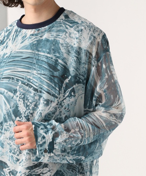 HARE（ハレ）の「PANORAMA-WATERシアープルオーバー(HARE)（Tシャツ/カットソー・メンズ・ブルー/ブラック・FREE）」の11枚目の写真