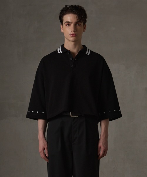 GRANCY】Ziplayered Wideshort Poloshirt / ジップレイヤード