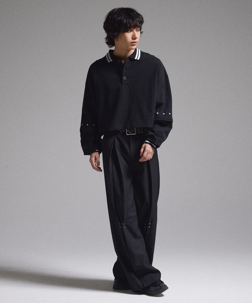 セール】【GRANCY】Ziplayered Wideshort Poloshirt / ジップ