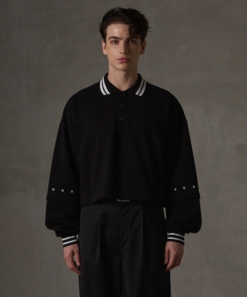 Undercover 黒 ポロシャツ ジッパー付き セール】【GRANCY】Ziplayered Wideshort Poloshirt / ジップ