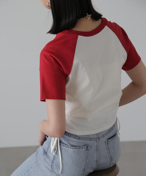 FREE'S MART（フリーズマート）の「◇ドロストラグランTシャツ（Tシャツ/カットソー・レディース・ホワイト/レッド/ブラック・FREE）」の10枚目の写真