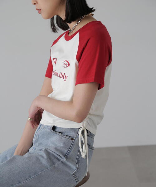 FREE'S MART（フリーズマート）の「◇ドロストラグランTシャツ（Tシャツ/カットソー・レディース・ホワイト/レッド/ブラック・FREE）」の11枚目の写真