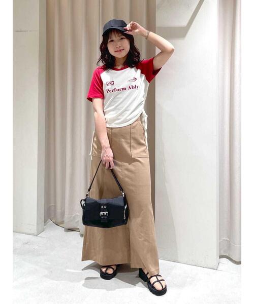 FREE'S MART（フリーズマート）の「◇ドロストラグランTシャツ（Tシャツ/カットソー・レディース・ホワイト/レッド/ブラック・FREE）」の16枚目の写真