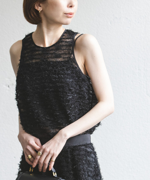 NOBLE◆N.Jam/アメスリトップス/タンクトップ/--/ポリエステル/BLK/24-051-240-1200-2-0// Noble（ノーブル）の「N.Jam/エヌジャム アメスリトップス