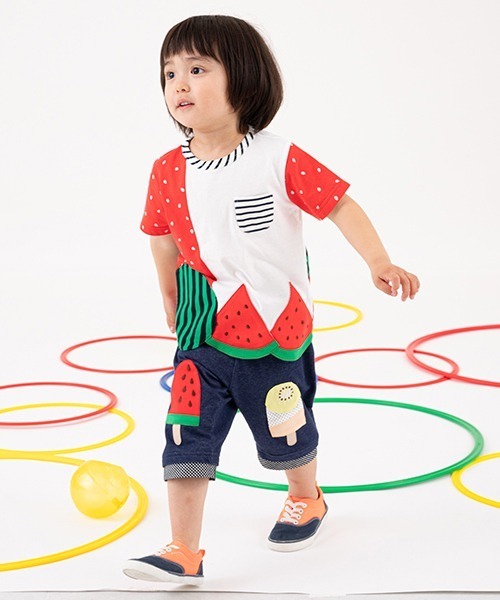 baby cheer（ベイビーチアー）の「ice pop ハーフパンツ（スウェットパンツ・キッズ・サックスブルー/ネイビー・90cm/80ｃｍ/120cm/100cm/110cm）」の20枚目の写真