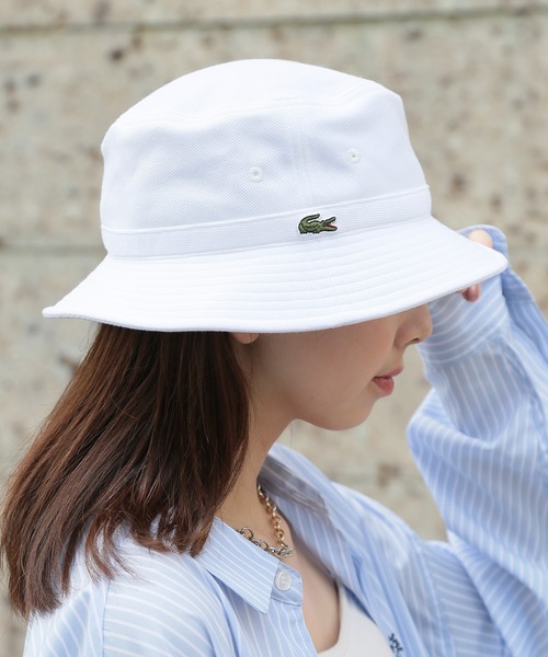 LACOSTE（ラコステ）の「【LACOSTE】鹿の子ロゴバケットハット L1311（ハット・メンズ・ホワイト/ブラック/ネイビー・FREE）」の10枚目の写真