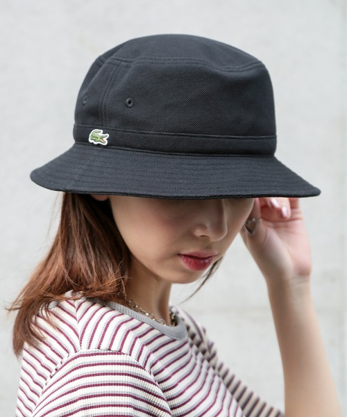 LACOSTE（ラコステ）の「【LACOSTE】鹿の子ロゴバケットハット L1311（ハット・メンズ・ホワイト/ブラック/ネイビー・FREE）」の4枚目の写真