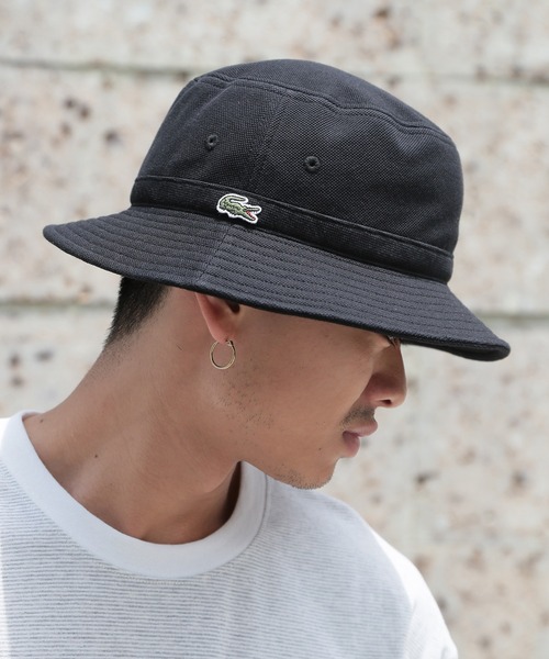 LACOSTE（ラコステ）の「【LACOSTE】鹿の子ロゴバケットハット L1311（ハット・メンズ・ホワイト/ブラック/ネイビー・FREE）」の5枚目の写真