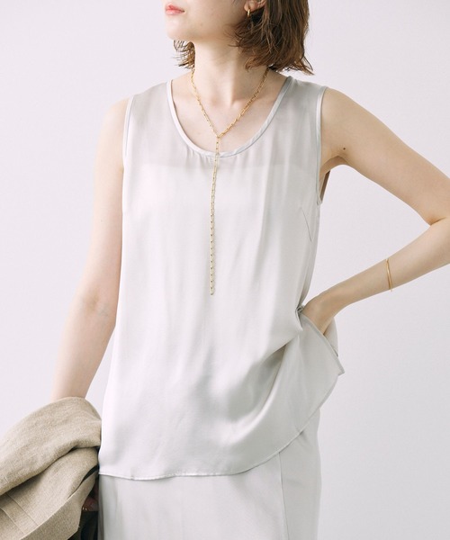 BABYLONE（バビロン）の「ウォッシャブルシルクレーヨンタンクブラウス