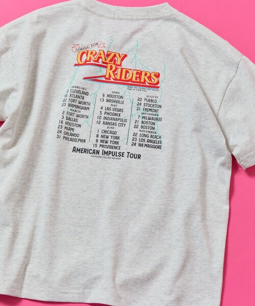 FREAK'S STORE（フリークスストア）の「限定展開 キッズ ビッグシルエット プリント クルーネック Tシャツ / バックプリント /  KIDS CRAZY RIDERS（Tシャツ/カットソー・キッズ・ホワイト/グレー/チャコールグレー・120/130/140/150）」の3枚目の写真