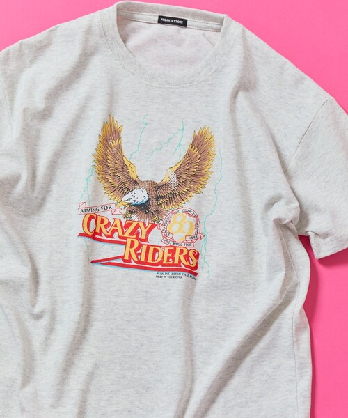 FREAK'S STORE（フリークスストア）の「限定展開 キッズ ビッグシルエット プリント クルーネック Tシャツ / バックプリント /  KIDS CRAZY RIDERS（Tシャツ/カットソー・キッズ・ホワイト/グレー/チャコールグレー・120/130/140/150）」の11枚目の写真