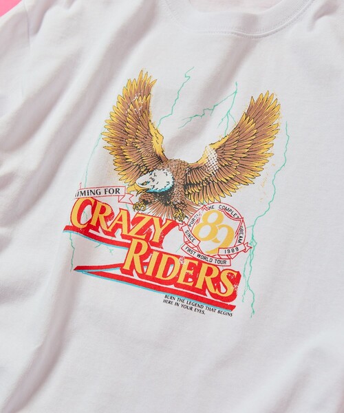 FREAK'S STORE（フリークスストア）の「限定展開 キッズ ビッグシルエット プリント クルーネック Tシャツ / バックプリント /  KIDS CRAZY RIDERS（Tシャツ/カットソー・キッズ・ホワイト/グレー/チャコールグレー・120/130/140/150）」の7枚目の写真