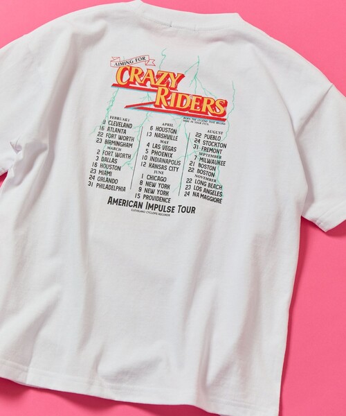 FREAK'S STORE（フリークスストア）の「限定展開 キッズ ビッグシルエット プリント クルーネック Tシャツ / バックプリント /  KIDS CRAZY RIDERS（Tシャツ/カットソー・キッズ・ホワイト/グレー/チャコールグレー・120/130/140/150）」の4枚目の写真
