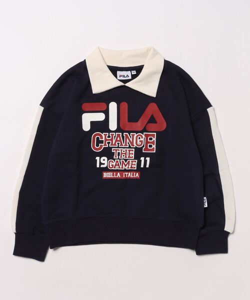 FILA(フィラ)の「FILA/フィラ スウェットクルー(スウェット・キッズ・ネイビー/レッド・130/140/150/160)」の1枚目の写真