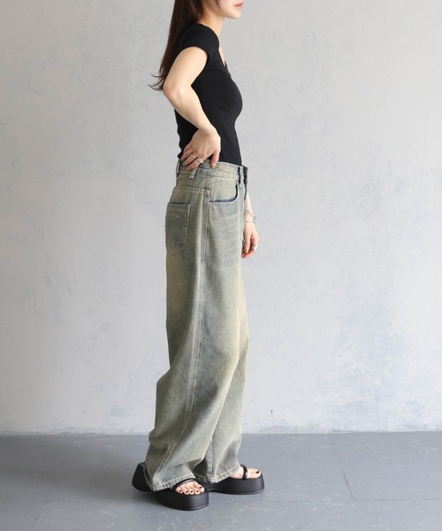 cheriella(シェリエラ)の「【cheriella】UネックベーシックTシャツ(Tシャツ/カットソー・レディース・アイボリー/ブラック/ライトカーキ・FREE)」の20枚目の写真